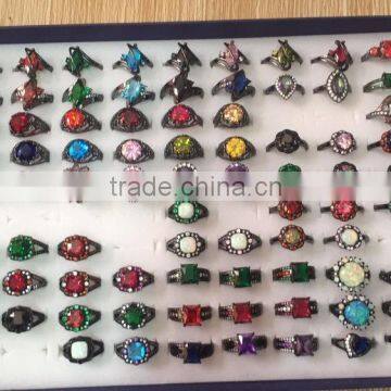 AAA Cubic Zirconia Black Plated Brass/925 Silver Finger Ring for Christmas photo-4