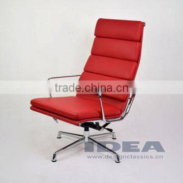 Replica Charles Management Soft Pad Lounge Chair - Red Genuine Leather