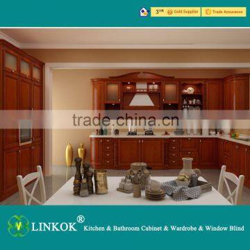 Good quality kitchen design small solid wood kitchens orange & coffee color