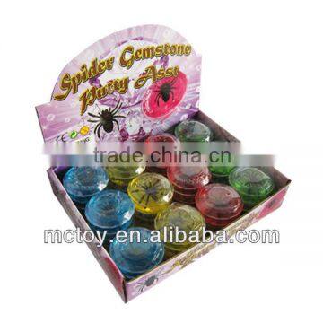 HOT Crystal diamond Gemstone Spider frog fish lizard insect red yellow blue green pink purple Putty slime toy