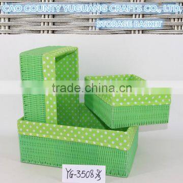 Lovely handwoven Candy color plastic basket for girls