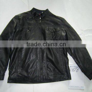 2015 men fashion pu leather jacket stock