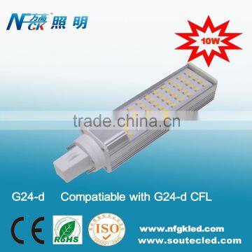 10w G24d PL LED Lamp for replacing 20W to 22W CFL PL