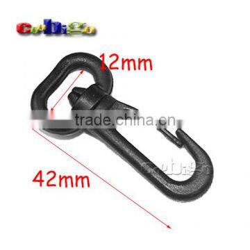 1/2" Plastic Snap Hooks Rotary Swivel Backpack Buckles Webbing 12mm #FLC020-B