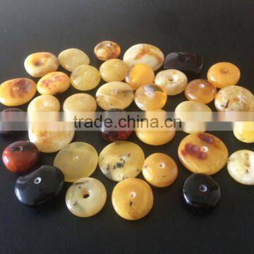 Natural Baltic Amber donut, amber pendant donut shape