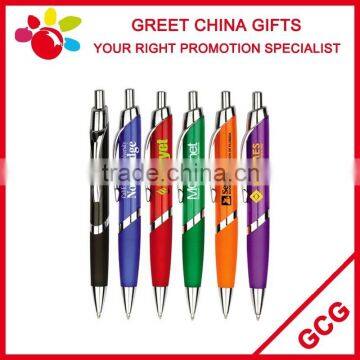 Cheap Promotional Customized Advertising Logo Ball Point Pen with Painted Rubber Grip