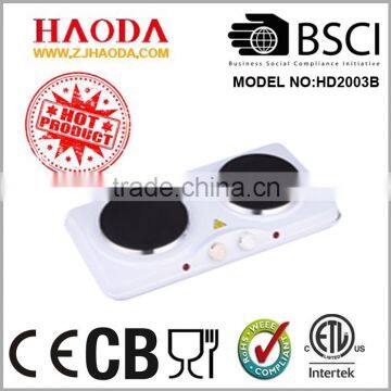 Europe Market Hot Electric 2 Coil Hotplate and Stove Counter Top