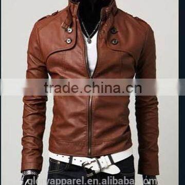 Distressed brown leather jacket