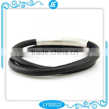 Stainless Steel Magnetic Clasp in Sheep skin Leather Bracelet Wraps Bracelet Bangle for Wholesale