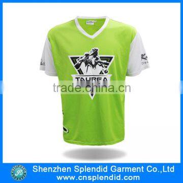 Bulk v-neck fashion round bottom t shirt with logo