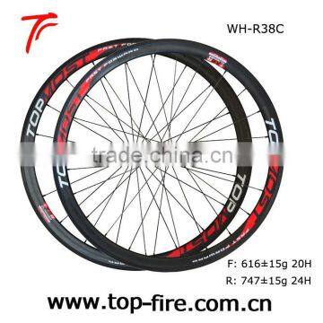 38mm clincher carbon fiber bike wheels set