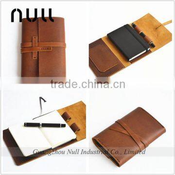 Vintage style leather notebook , diary , account book cover wallet