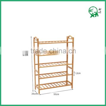 Eco-friendly Customized Display Shelf Flat Shoe Rack 5 Tier Bamboo Shoe Rack