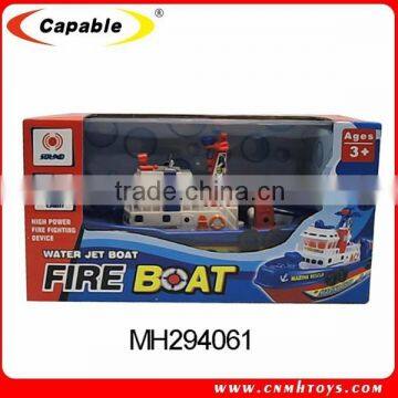 plastic B/O fire boat with light and music Battery operated boat