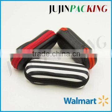 Black leather nice looking eva eyewear case