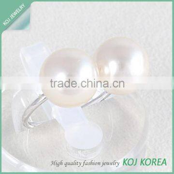 KR-634 two pearl tiny simple adjustable ring accessories two pearl