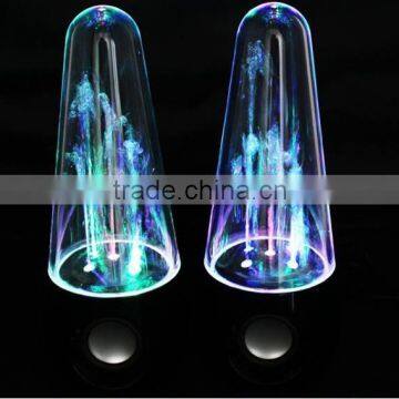 Dynamic night Light 2.0 bullet led water dance speaker sound system for pc and mobilephone