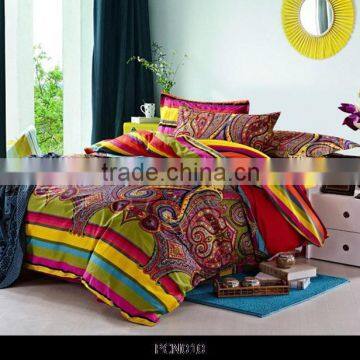 Indian style design bed sheets set cotton fabric bedding set