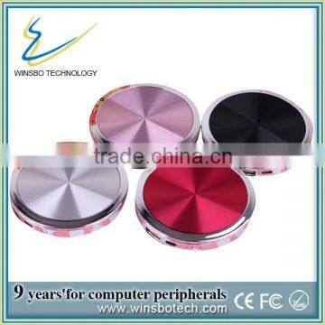 2014 best diamond power bank, portable round power bank , make up mirror power bank