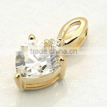 Clear CZ Gold Plated Pendant