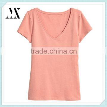 Womens V-neck Short Sleeve Jersey Top Cotton Fitness Quick Dry Womens T-shirt
