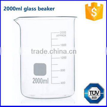 2000ml clear laboratory measuring giass beaker glassware