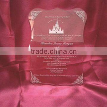 New design acrylic invitation cards wedding