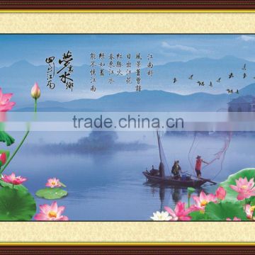 Chinese wind lotus pond design home lobby wall wallpaper murals