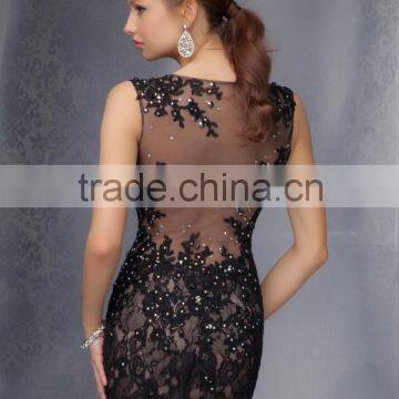 (MY9296) MARRY YOU Sexy Sleeveless Lace Beaading Red Design One Piece Party Dress photo-3