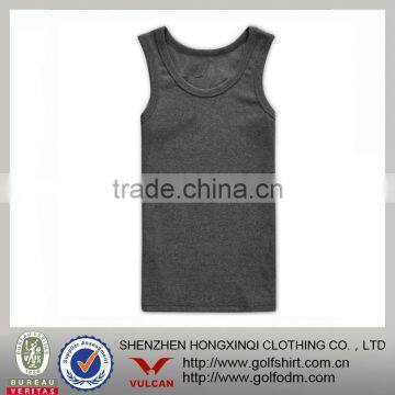 100% coton black long tank tops for man