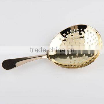 Stainless Steel Cocktail Julep Strainer With Gold Color photo-3