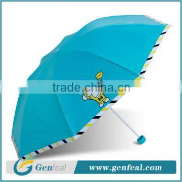 small anti uv protection cartoon image folding child umbrella with uv coated