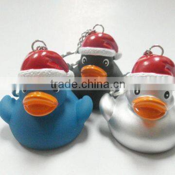 Christmas santa duck key ring