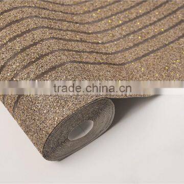 brown color string line mica wallpaper for home office club office wall                        
                                                Quality Choice