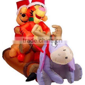 2012 hot sale Inflatable Tigger, Pooh, and Eeyore in sleigh