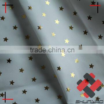 Gold Star Foil Polyester Taffeta Fabric photo-5