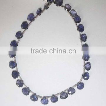 Iolite Faceted Heart