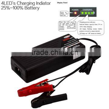 Auto 4 satges charging process 12V 5A SLA AGM VRLA GEL electric wheelchair battery charger