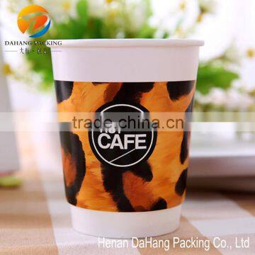 Customized Design waxed disposable paper cup with lid