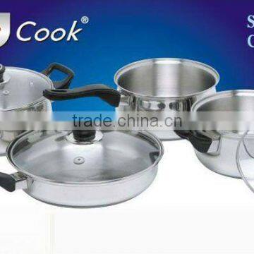 7 Pcs Stainless Steel Cookware Set With Lid