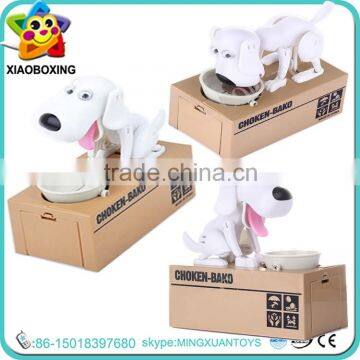 New design plastic diy eating money dog money box toys