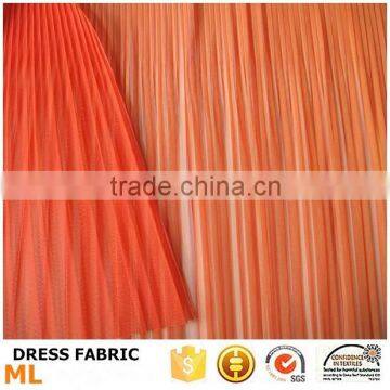 Mesh fabric pleated printing for fashion dress kids summer dress fashion dress