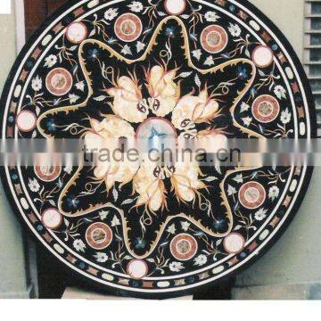 Marble Stone Inlaid Pietra Dura Coffee Table Top