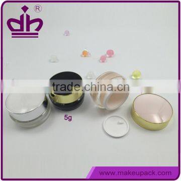 5g/10g mini double wall cosmetic plastic jar with lid