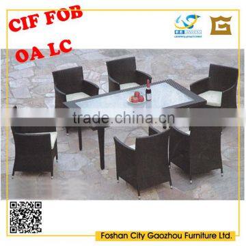 2016 hot sale pvc rattan dining table and chair outdoor furniture