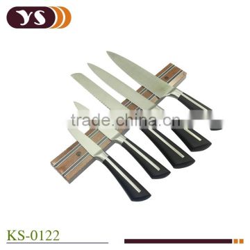 5pcs TPR handle knife set with wood knife rack holder