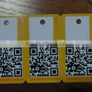 Plastic laminated barcode key tags
