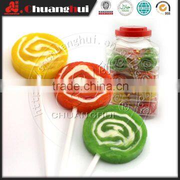 10g Flat Fruit Wave Lollipop Candy