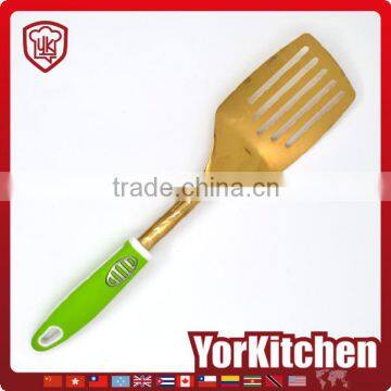 Nice Appearance China Manufacturer gold plating stainless steel frying slotted turner