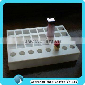 white elegant counter top cosmetic display acrylic cosmetic store display for sale custom